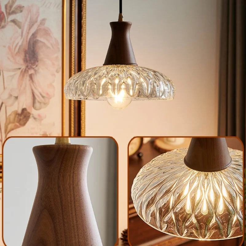 Afralia™ Glass Pendant LED Light Fixtures for Kitchen Bedroom Living Room