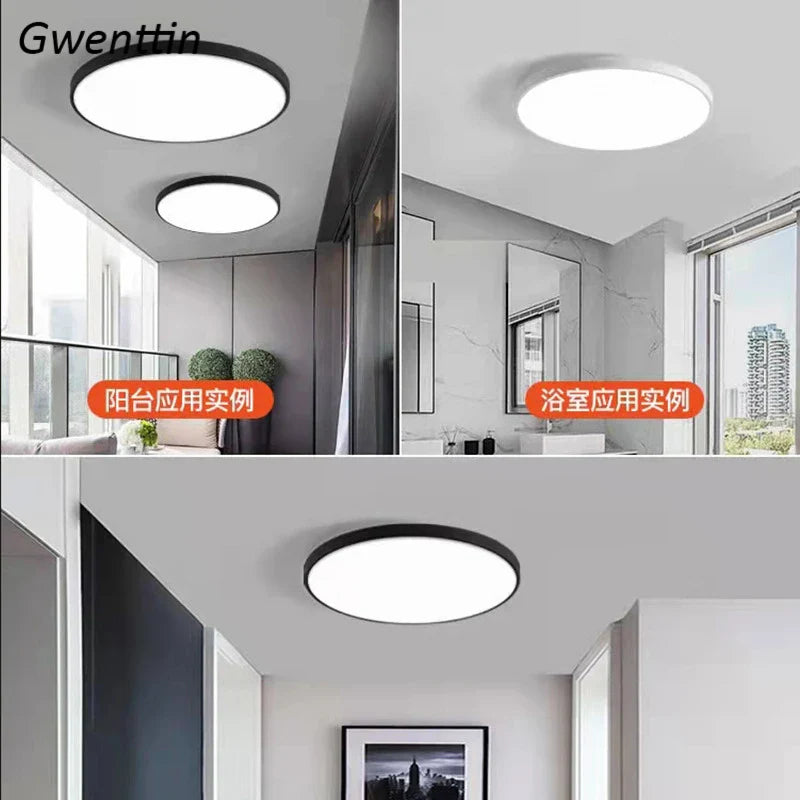 Afralia™ LED Round Ceiling Light Kitchen Living Room Bedroom Modern Thin Bathroom Lamp