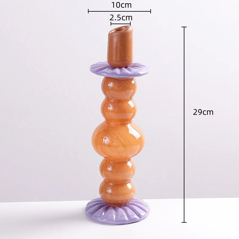 Afralia™ Geometric Glass Candlestick Holder Wedding Home Decoration Accessory