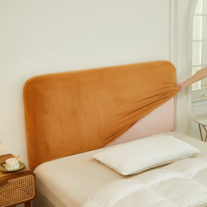 Afralia™ Plush Velvet Headboard Cover: Spandex Bed Head All-inclusive Dustproof Protector