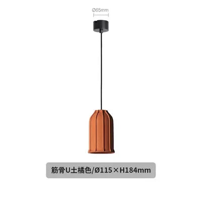 Afralia™ Nostalgic Industrial Cement Pendant Lamp Orange Hanging Light for Home Decor