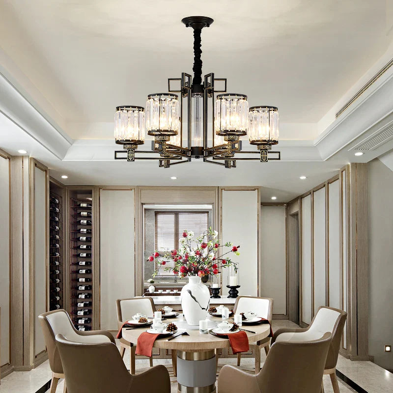 Afralia™ Crystal Chandelier: Elegant Chinese Style Lighting for Living Room, Bedroom, and Study