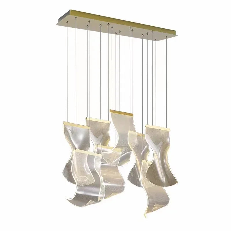 Afralia™ LED Chandelier: Modern Adjustable Hanging Lamp for Living Room and Staircase Lighting