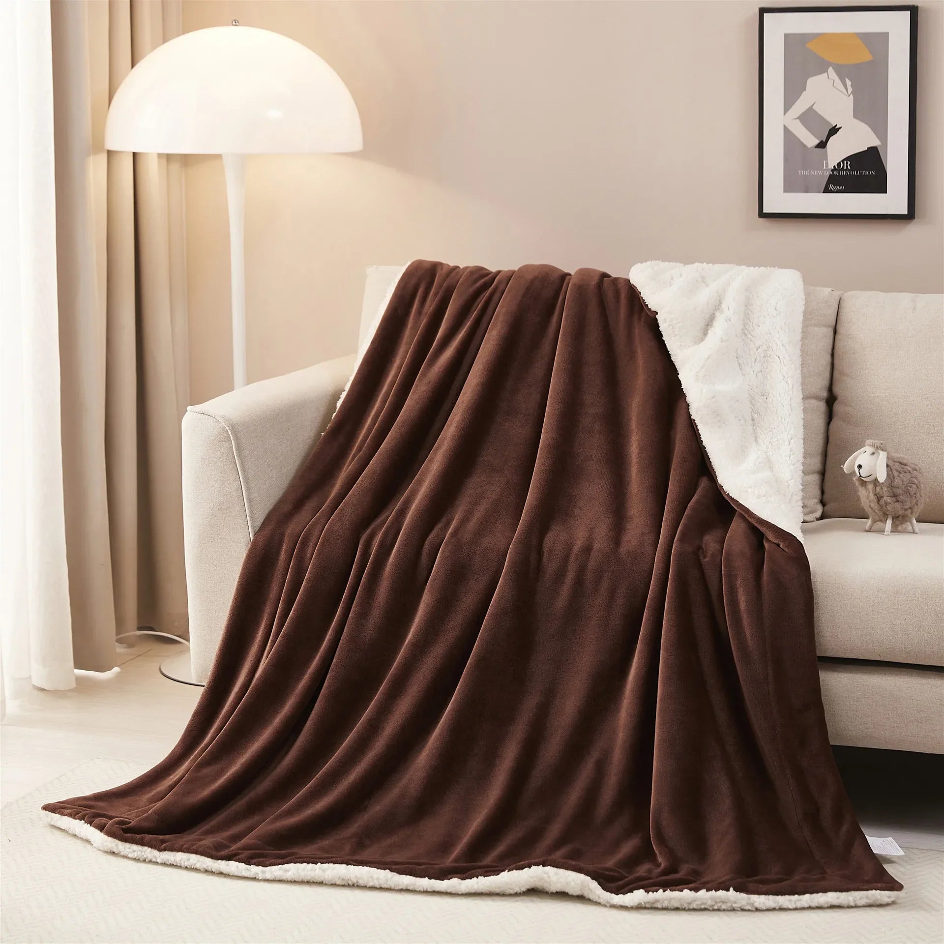 Afralia™ Cozy Sherpa Twin Blanket - Reversible Fleece and Velvet Plush Warm Winter Bed Throw