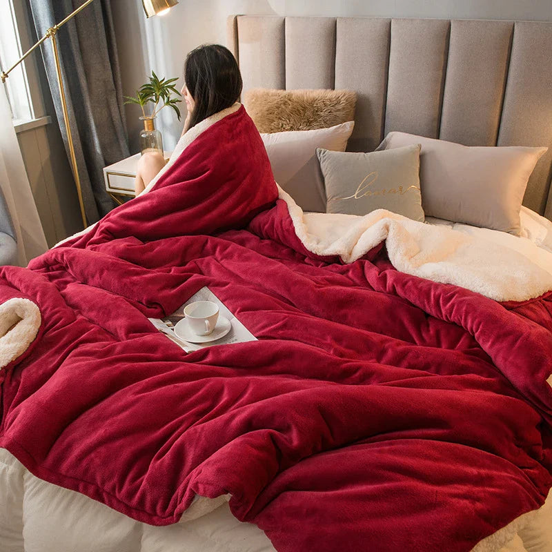Afralia™ Cozy Dual Use Flannel Duvet Cover - Autumn Winter Warmth Blanket Quilt