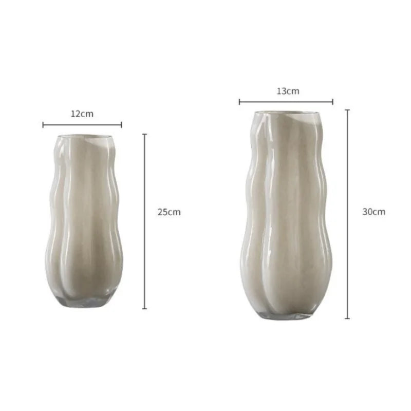 Afralia™ Wavy Glass Vase for Flowers and Hydroponics