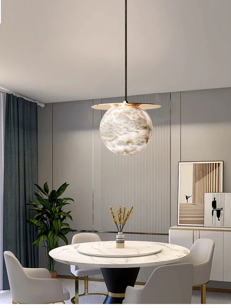 Afralia™ Round Lucite Ball Pendant Light-Ceiling Adjustable Living Room Fixture