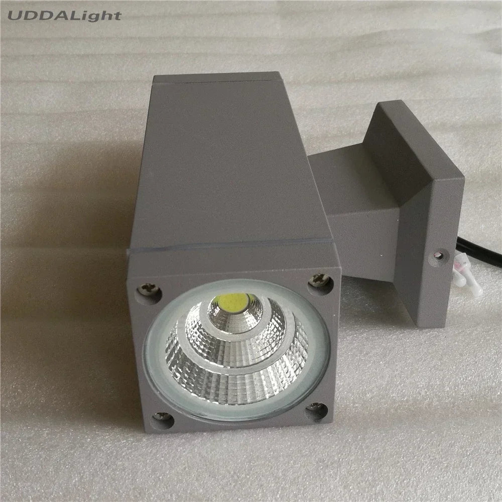 Afralia™ GU10 COB 10w Waterproof Up Down Outdoor Wall Lamp - Square Lighting