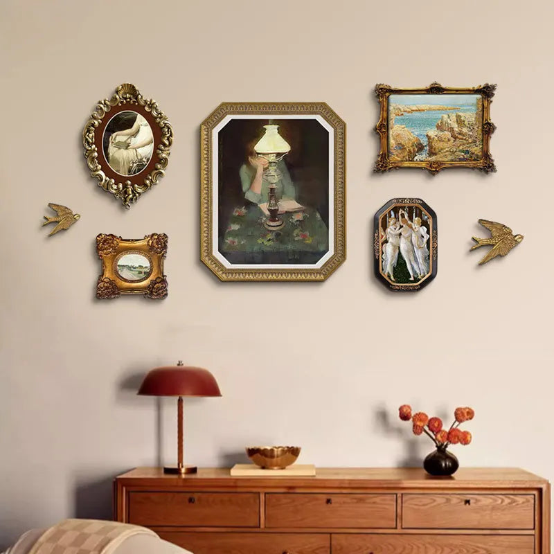 Afralia™ French Vintage Cupid Decorative Painting Set for Living Room Wall Decor