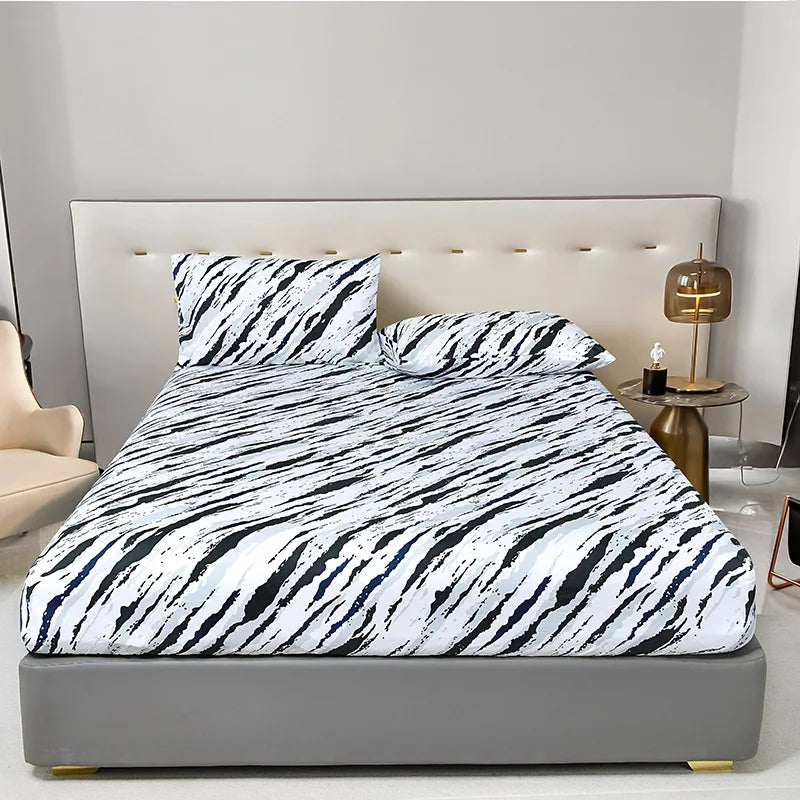 Afralia™ Ceramic Patterned Bedsheets Set with Bedspread & Pillowcases
