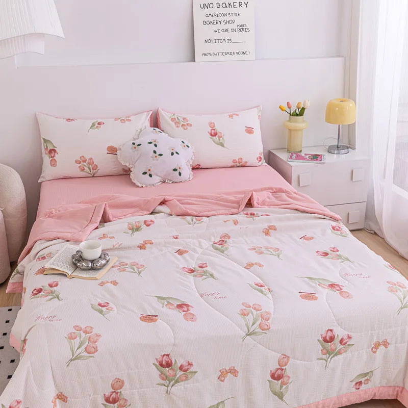 Afralia™ Summer Soybean Fiber Quilt: Cool Air Conditioning Blanket for Home & Office