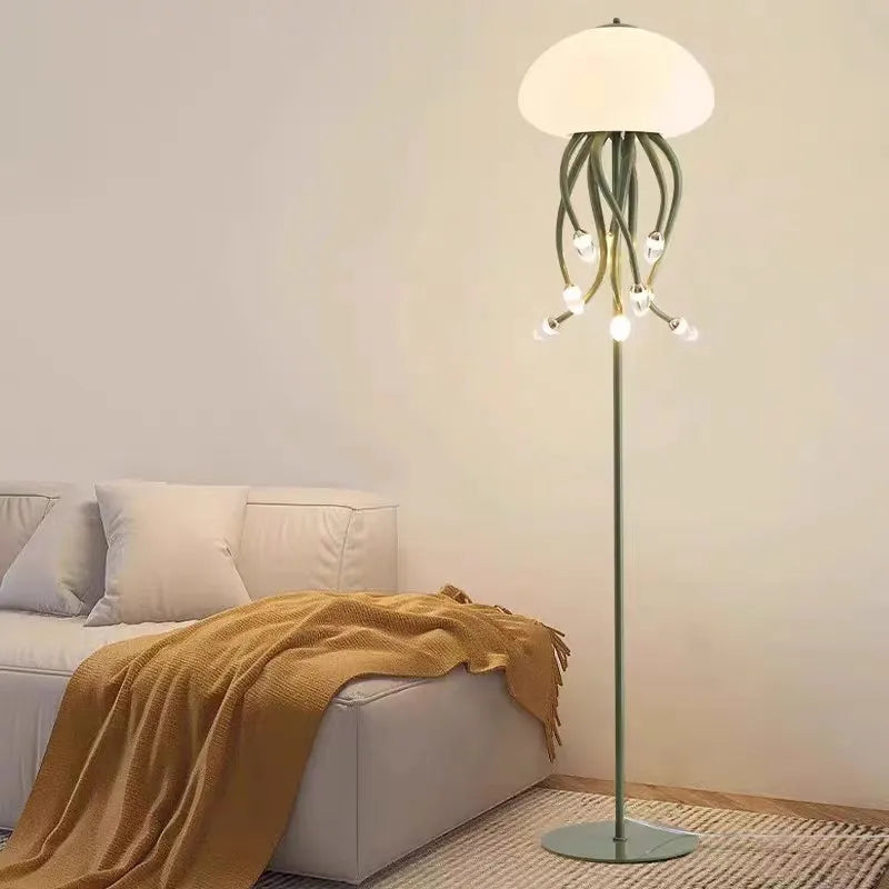 Afralia™ Modern Jellyfish LED Hanging Lamp Dimmable Warm Art for Bedroom & Living Room