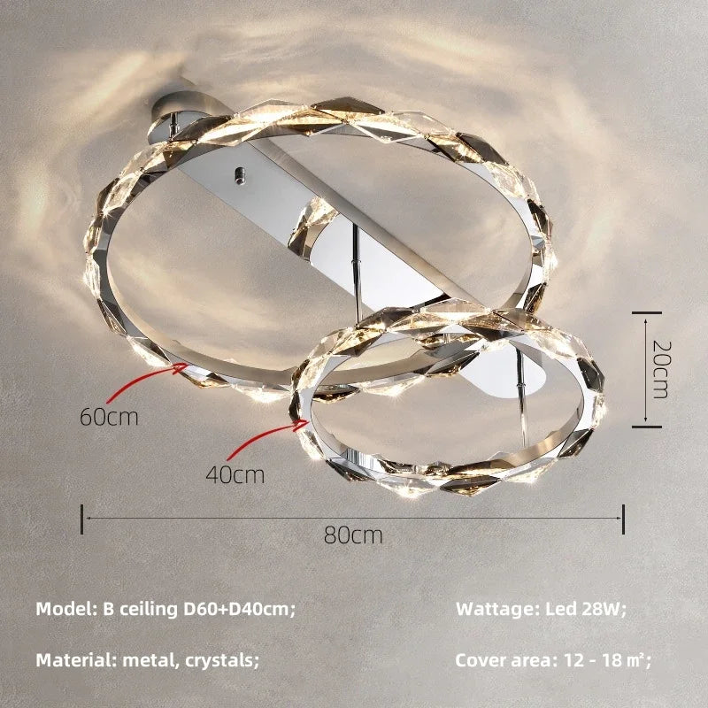 Afralia™ Crystal Chandelier Pendant Light - Dimmable Modern Luxury LED Chrome Luminaria