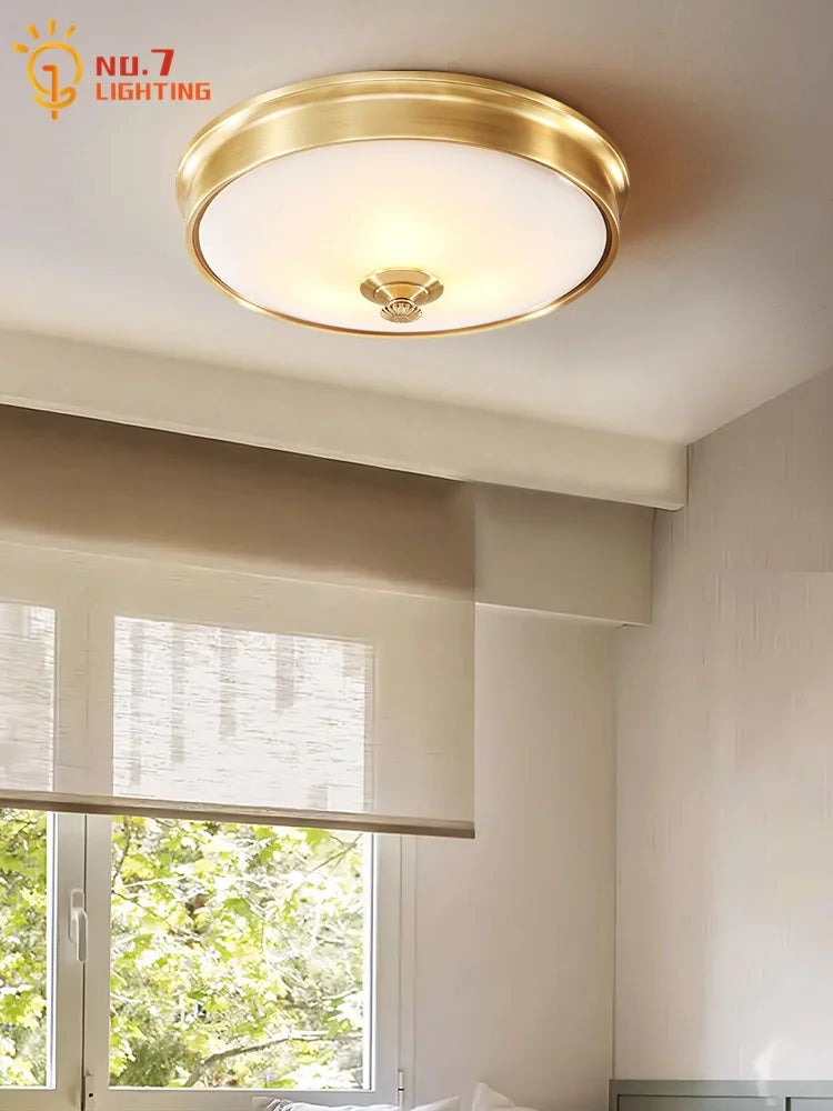 Afralia™ Gold Lustre Copper Ceiling Lamp LED E14 Minimalist Modern Light Fixtures