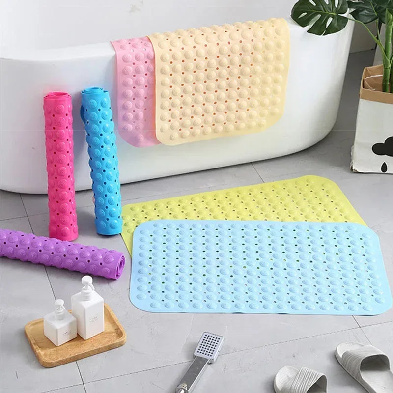 Afralia™ Non-Slip Bathtub Mat with Drain Hole and Suction Cups