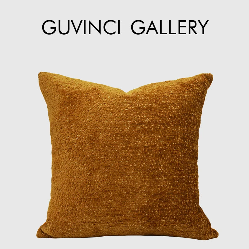 Afralia™ Modern Retro Burnt Sienna Throw Pillow Cover French Fashion Texture