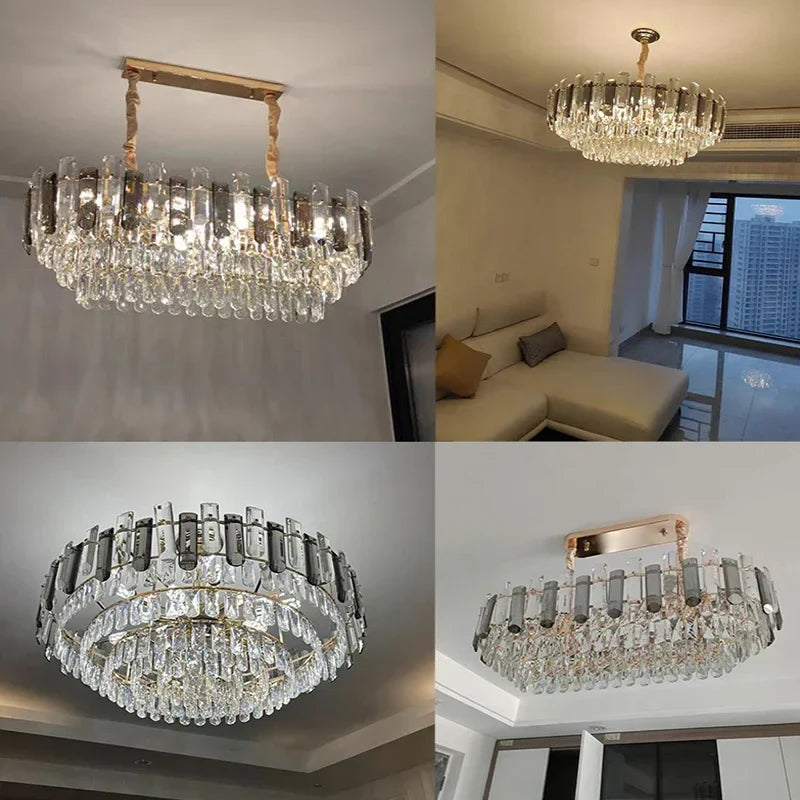 Afralia™ Crystal Pendant Chandelier: Elegant LED Lighting for Home Decor