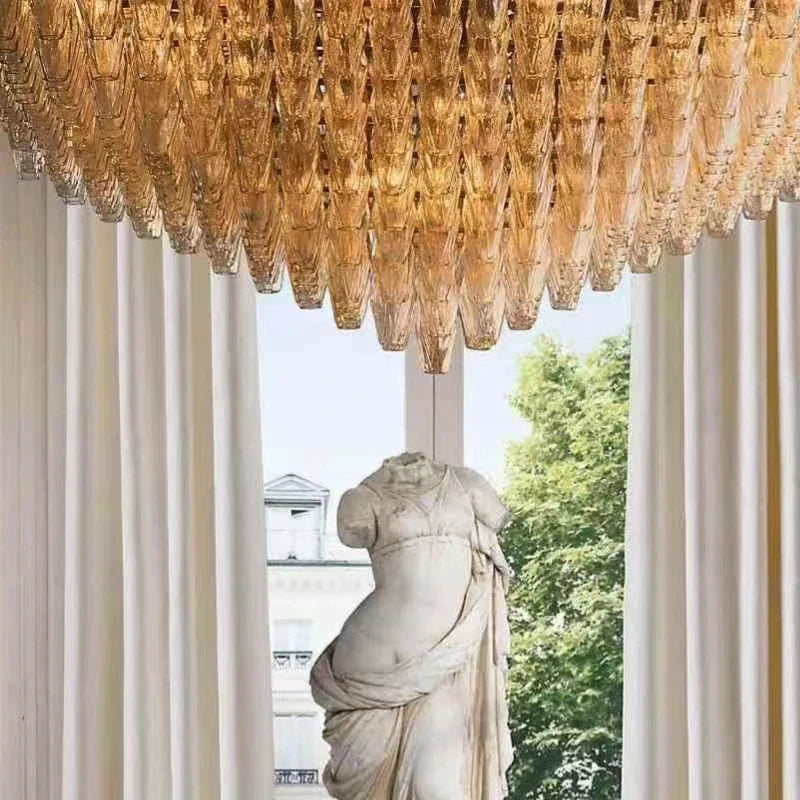 Afralia™ Classical Large Copper Hanging Ceiling Lamps for Luxury Home Decor
