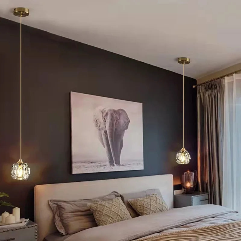 Afralia™ Modern Crystal LED Pendant Chandelier for Bedroom Living Room Dining Table