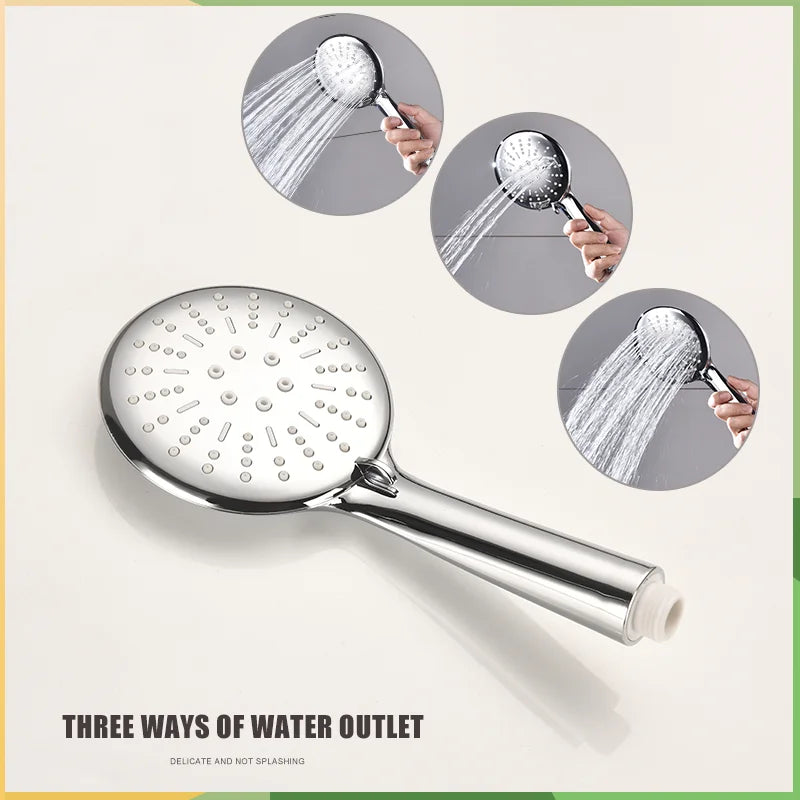 Afralia™ Chrome Handheld Shower Set with 3 Functions & Adjustable Rod