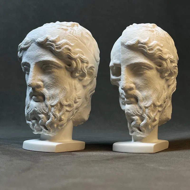 Afralia™ Skull Jesus Plaster Sculpture Abstract Home Decor Figurine