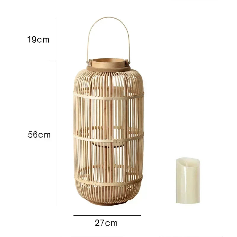 Bamboo Weaving Candlesticks by Afralia™ - Chinese Style Decorative Lanterns for Home and Hotel