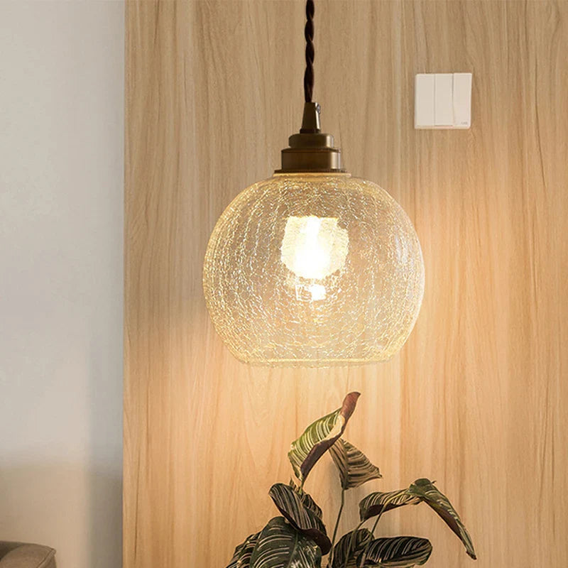 Afralia™ Glass Pendant Light: Nordic Dining Room Retro Lamp, Creative Minimalist Design