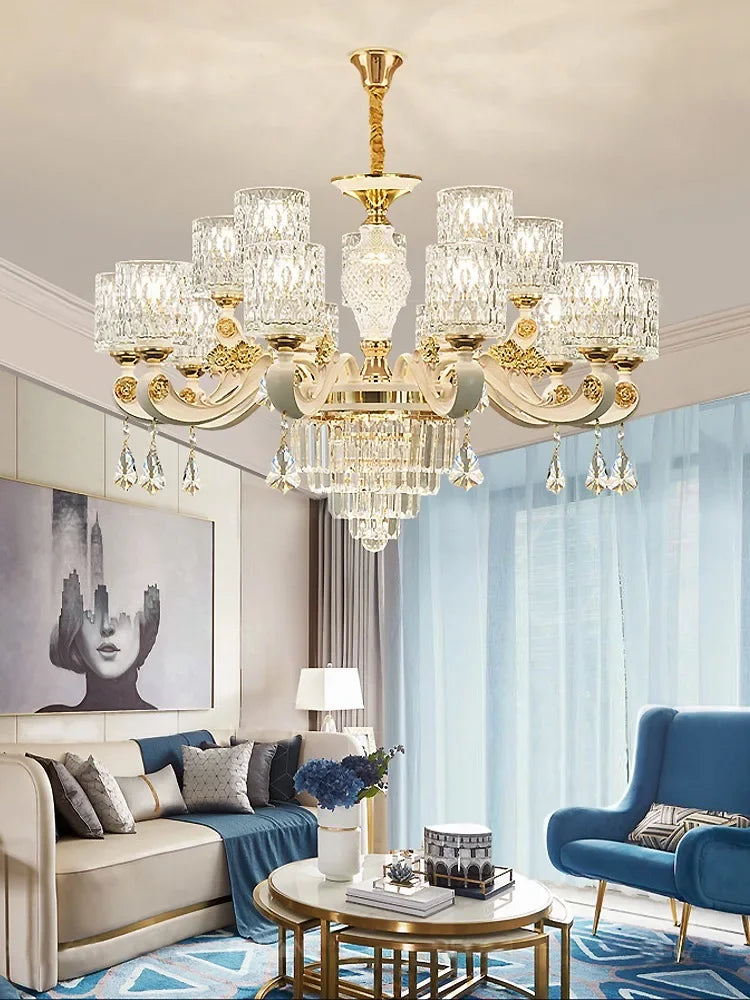 Afralia™ Crystal Ceiling Chandelier: Modern European Style, High-class Luxury for Living Room, Dining Room