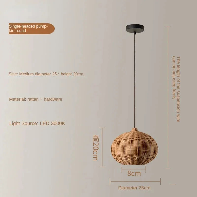 Afralia™ Rattan Woven Pendant Light for Retro Farmhouse Charm in Living Room and Kitchen