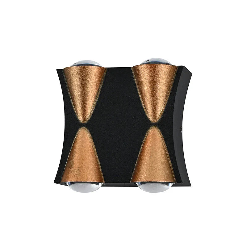 Afralia™ Matte Black Gold LED Wall Light Sconce for Home Decor, Living Room, Bedside, Garden, 4W