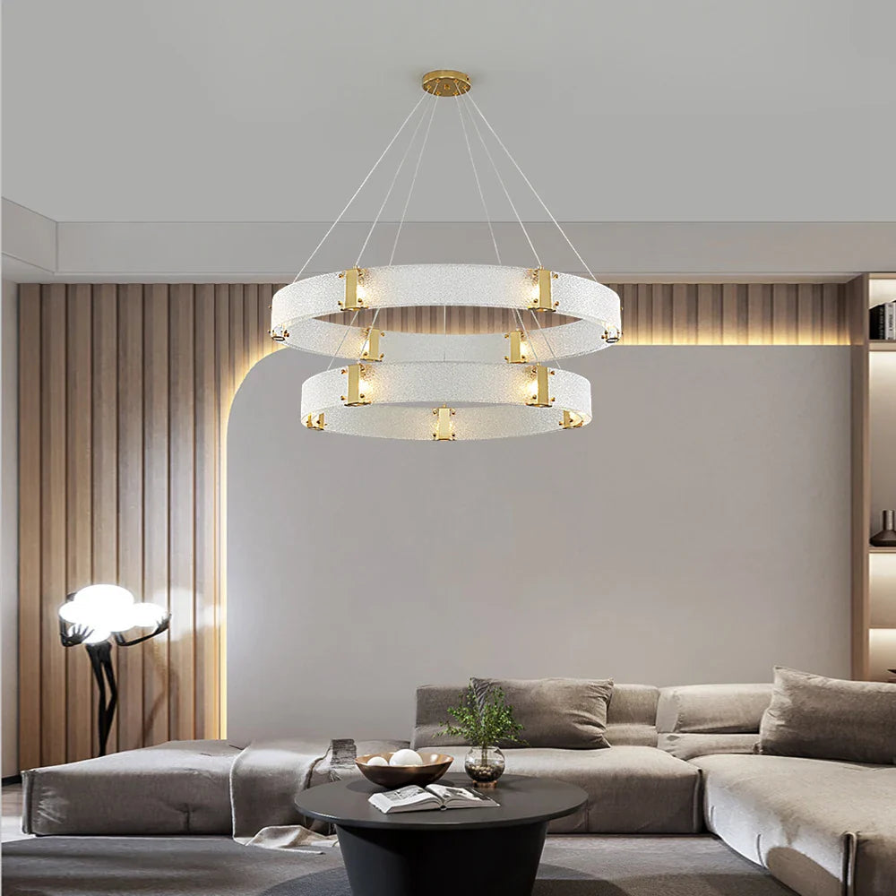 Afralia™ Gold LED Chandelier for Luxe Living Room Lighting