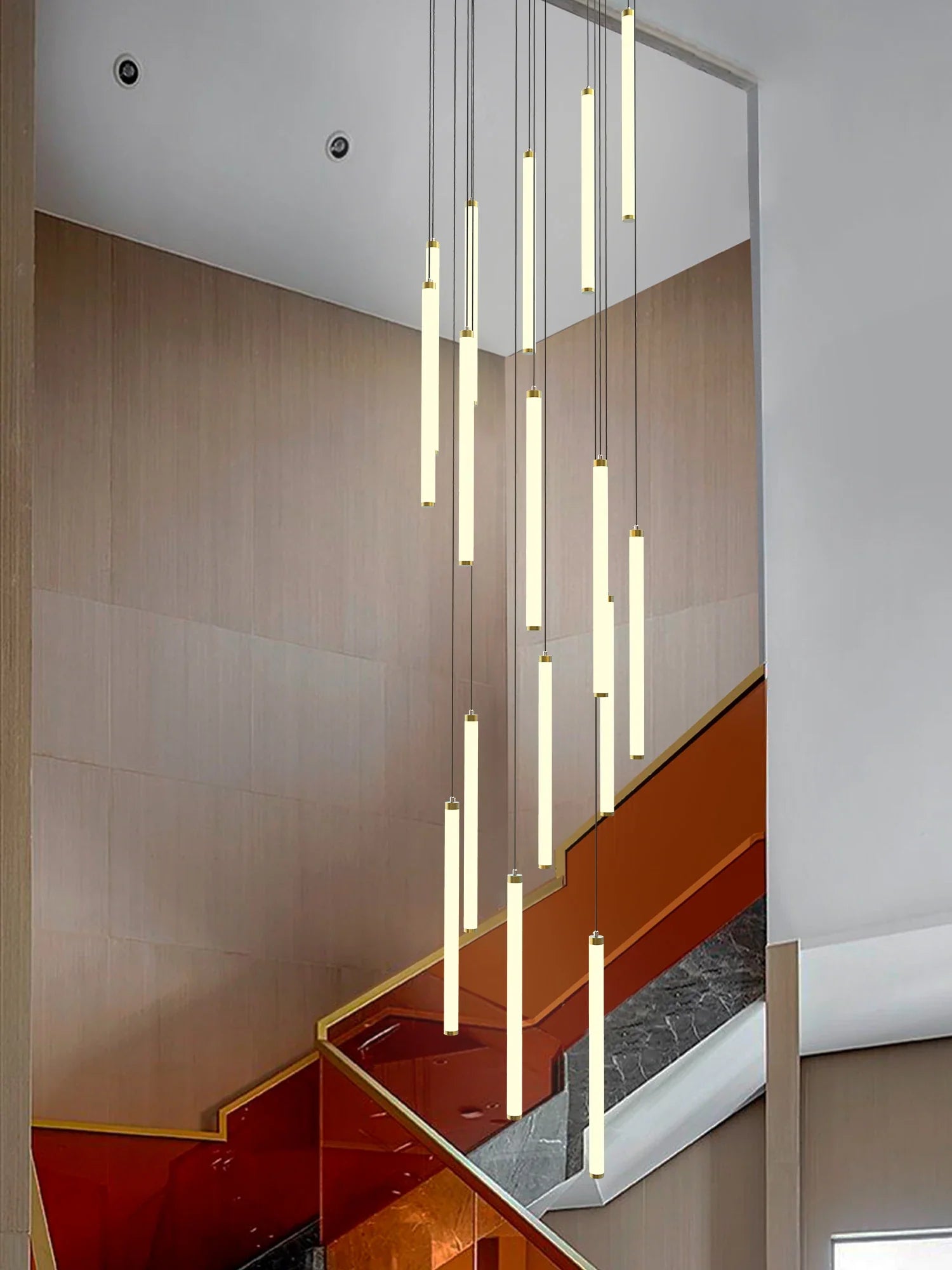 Afralia™ Loft Black Chandelier: Acrylic Villa Ceiling Lamp for Living Room & Staircase