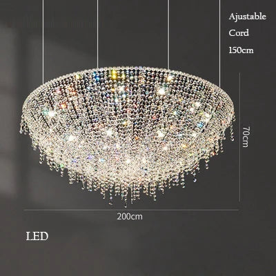 Afralia™ Luxury Crystal Chandelier Pendant Light Fixture for Elegant Living Room Lighting