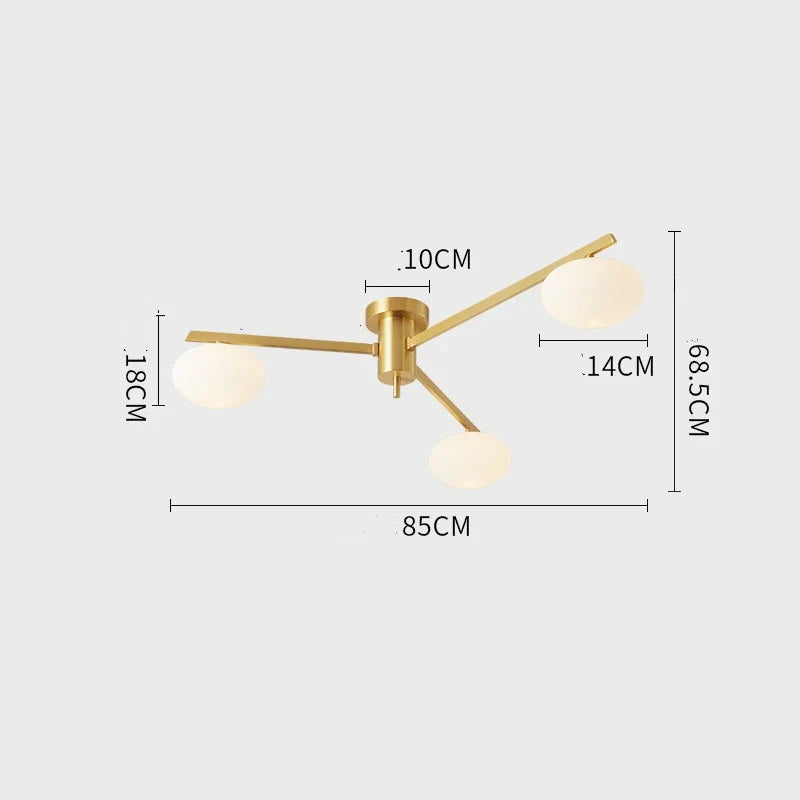 Afralia™ Brass Glass Ceiling Lamp, G9 Bulb Suspension Light for Bedroom, Living Room