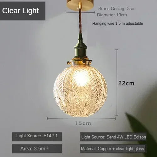 Nordic Dining Room Retro Chandelier E27 Transparent Lampshade by Afralia™