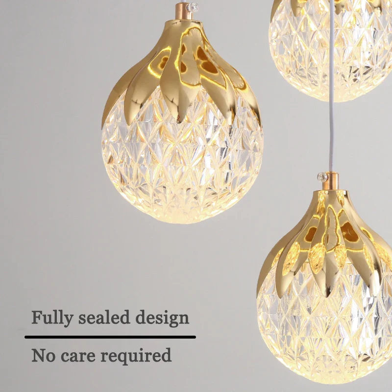 Afralia™ Scandinavian Luxury LED Crown Chandelier for Modern Dining Table