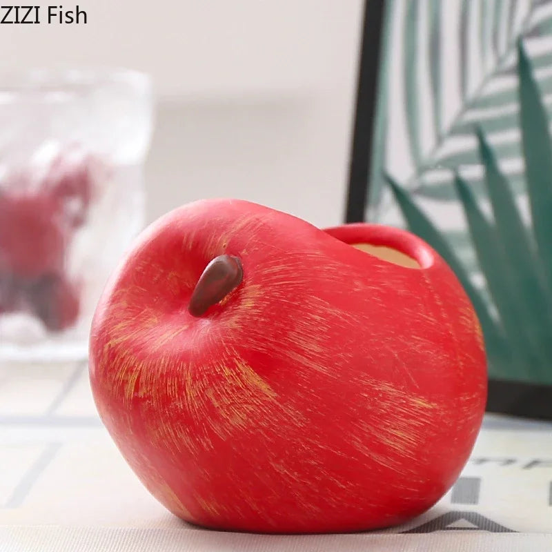 Afralia™ Watermelon Shape Vase Green Plant Pot Cartoon Fruits Room Decor