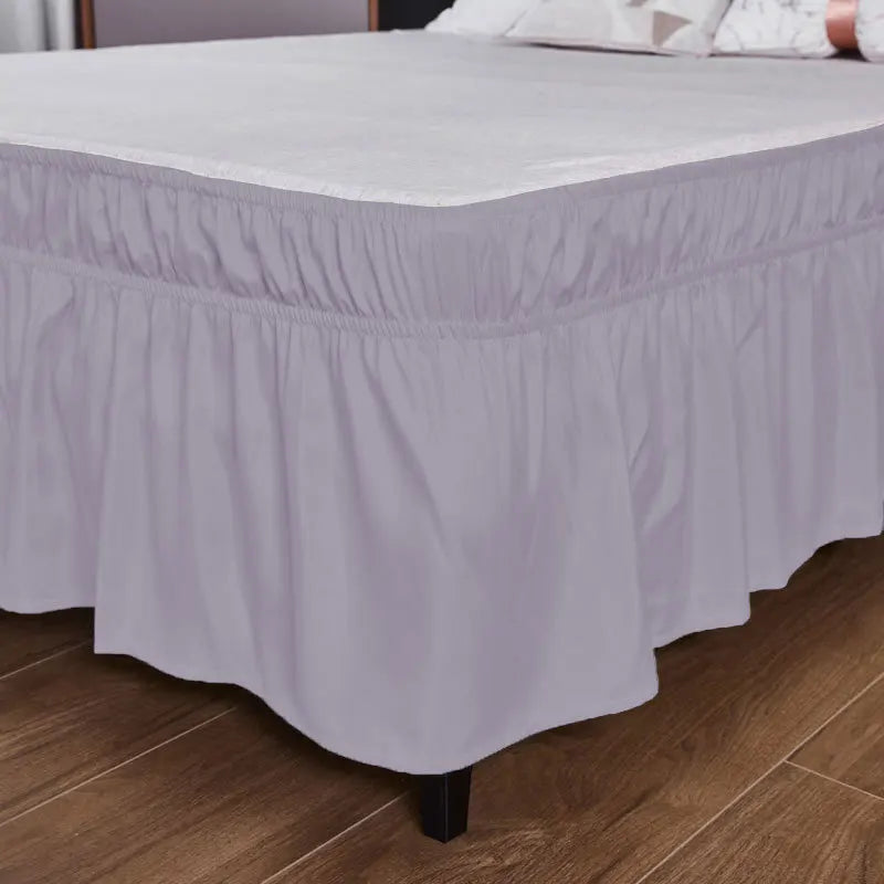 Afralia™ Ruffled Bed Skirt - Queen King Full Size - Solid Color - Adjustable Elastic Band