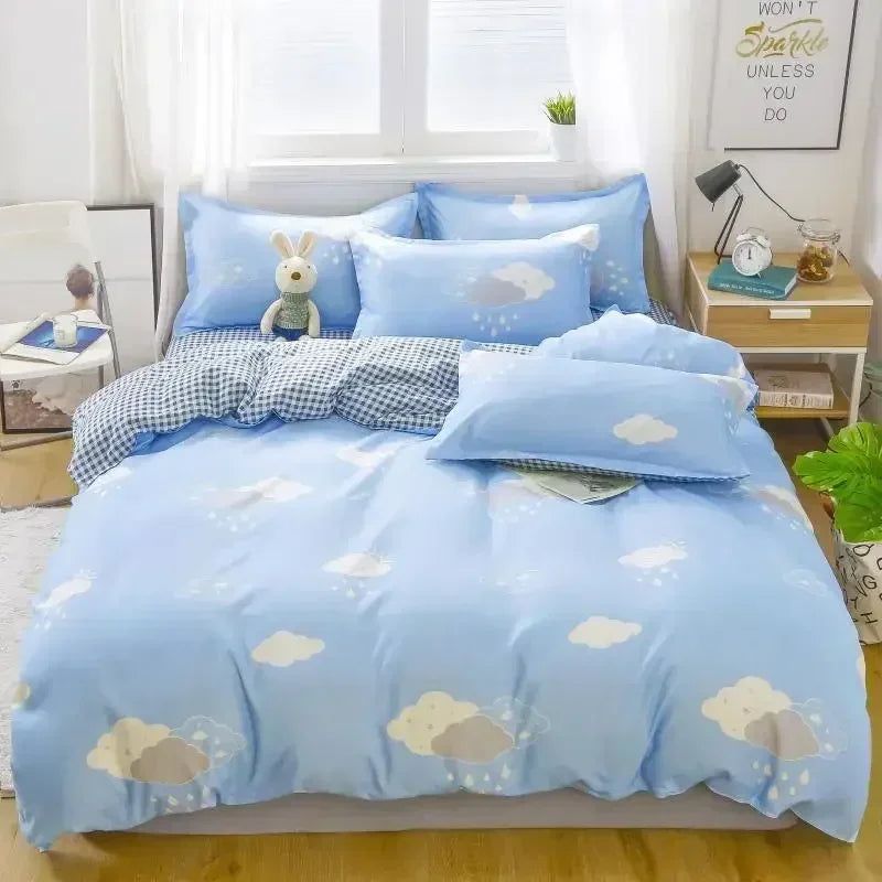 Daisy Print Bedding Set King/Queen Size by Afralia™ - Cozy & Durable