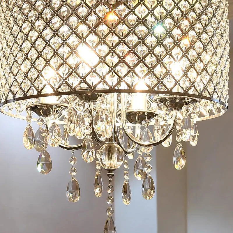 Afralia™ Elegant Crystal Chandelier Ceiling Light for Dining Room & Bedroom