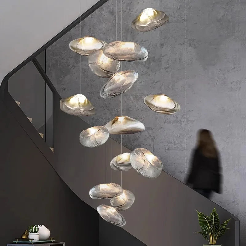 Afralia™ Nordic Glass Pendant Light Chandelier Decorative Suspension Art Hanging Lamp