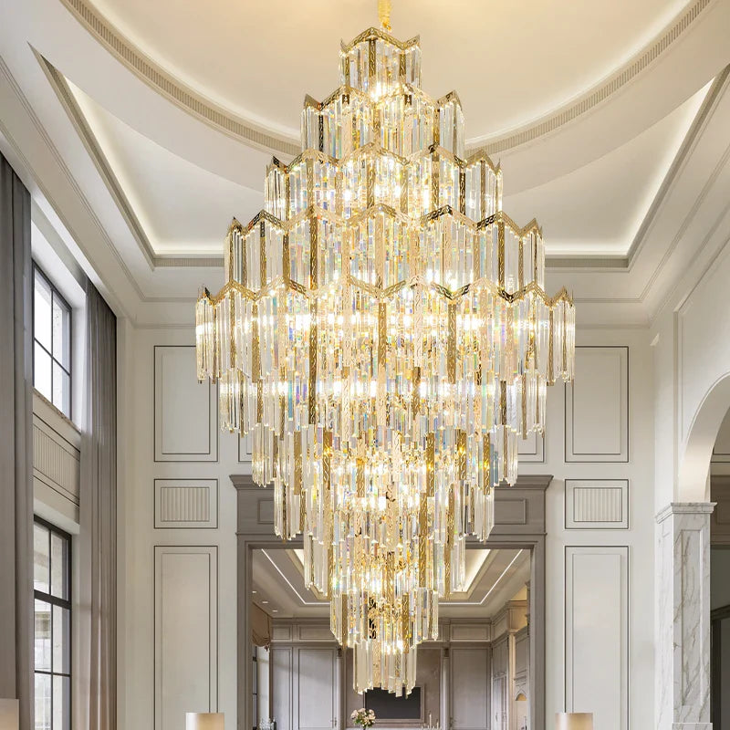 Afralia™ Crystal Chandelier: Modern Simple Luxury for Duplex Villa & Loft