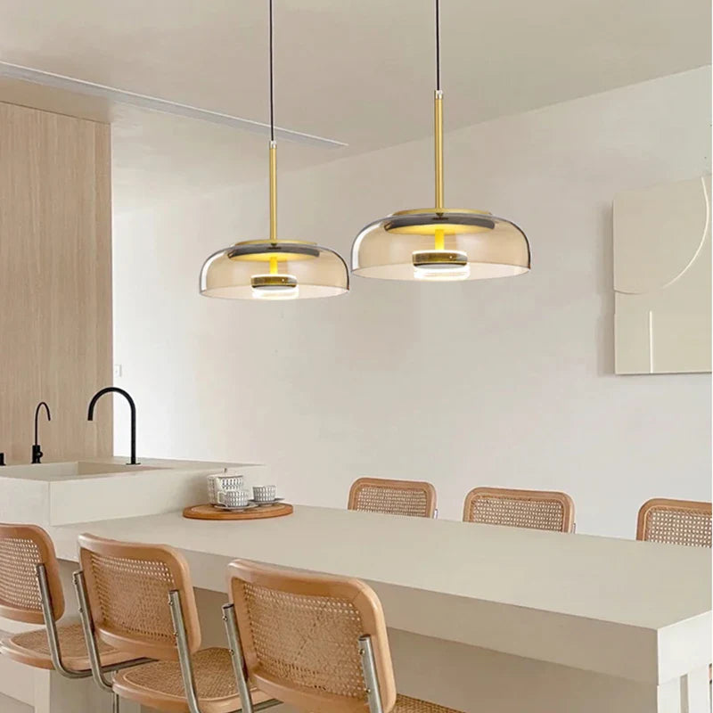 Afralia™ Glass Pendant Lights LED Modern Dining Room Nordic Restaurant Hanging Lamp