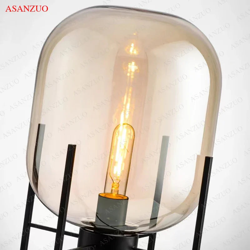 Afralia™ Nordic Glass Floor Lamp for Modern Living Room and Bedroom Lighting