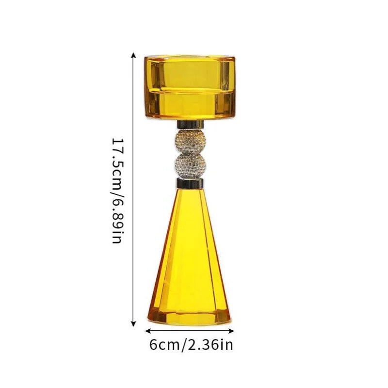 Afralia™ Purple Crystal Candlestick Holder for Wedding Table Decoration