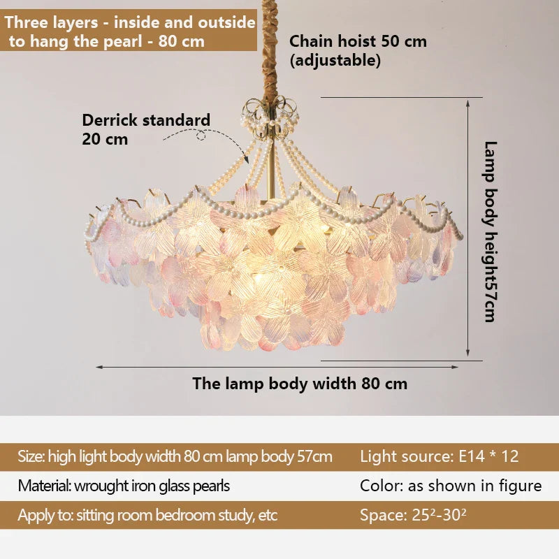 Afralia™ Crystal Snow Petals Chandelier | Modern French Living Room Lighting