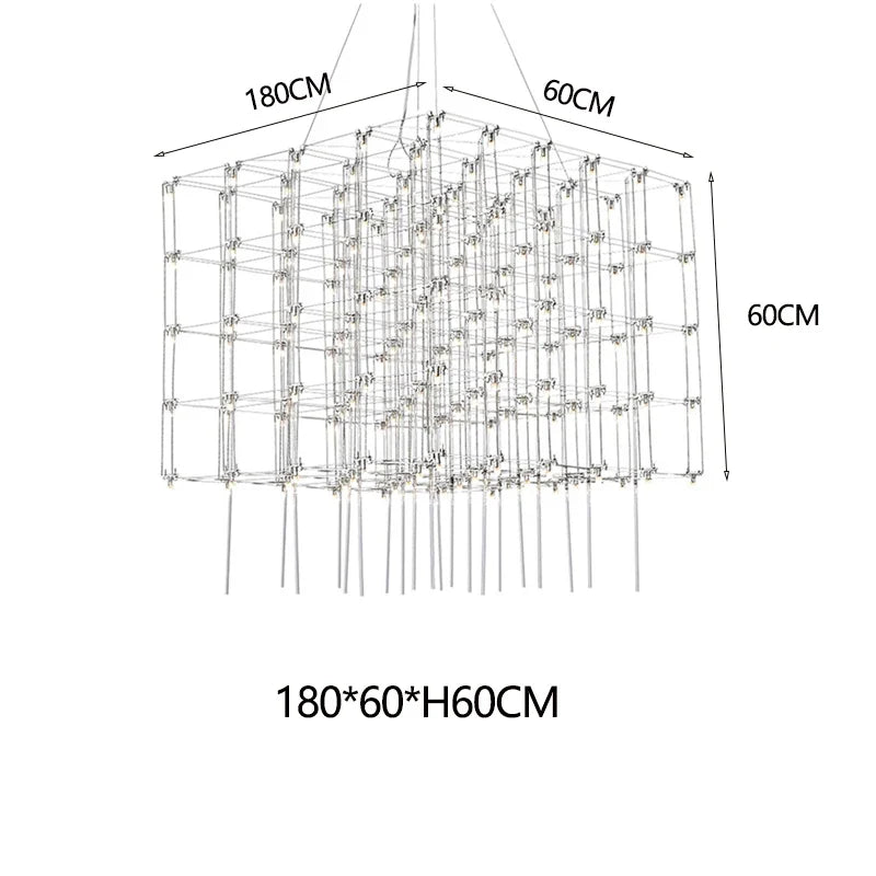 Afralia™ Sky Starlight Cube Chandelier for Living Room, Restaurant, Hotel Lobby, Bar, and Sales Department