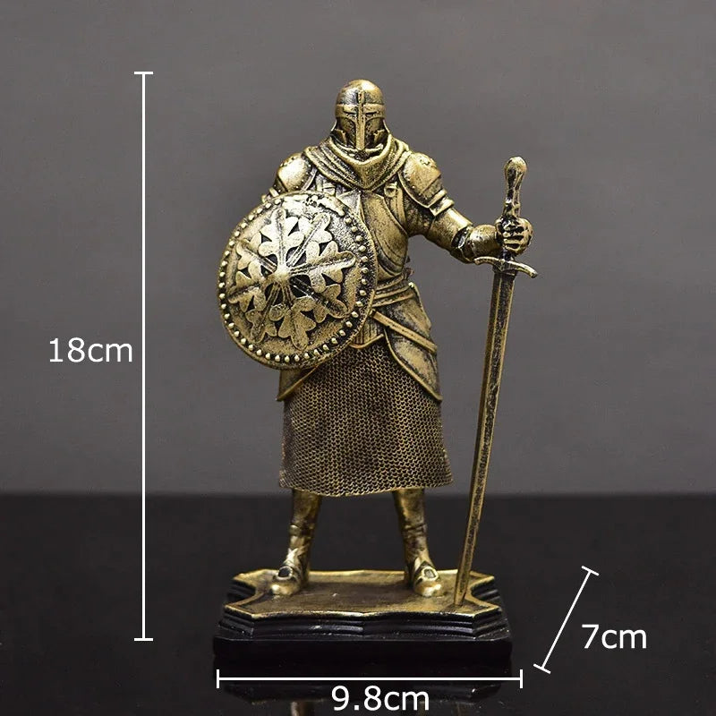 Afralia™ Heavy Armored Knight Resin Statue Decoration for Desk and Room Aesthetic