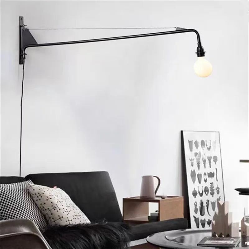 Afralia™ Industrial Pipe Swing Arm Wall Lamp for Loft Kitchen Decor