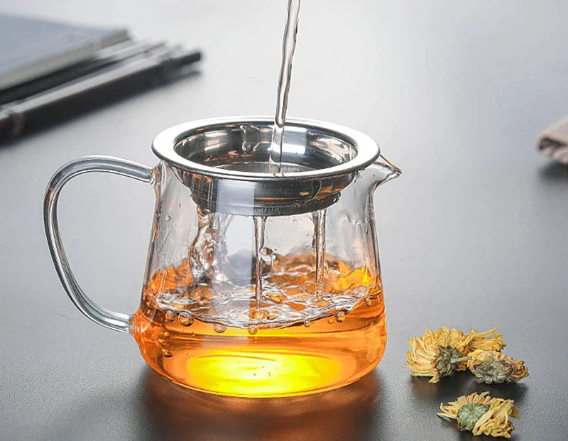 Afralia™ Glass Tea Pot Set with Infuser - Heat-Resistant Teapot & Fair Cup - Puer Tea Brewing Kit